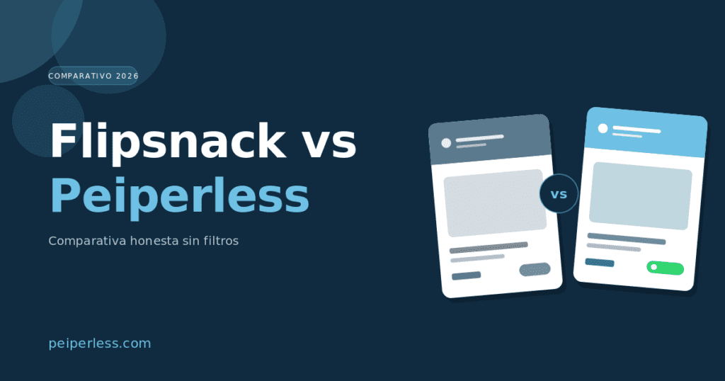 Cover del artículo: Flipsnack vs Peiperless comparativa honesta 2026